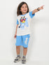 Bluey's Sunny Day Cotton Short Set (Off-White & Sky Blue)