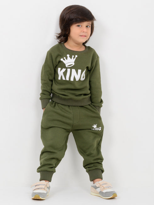 Little King Fleece Suit (Hunter Green)