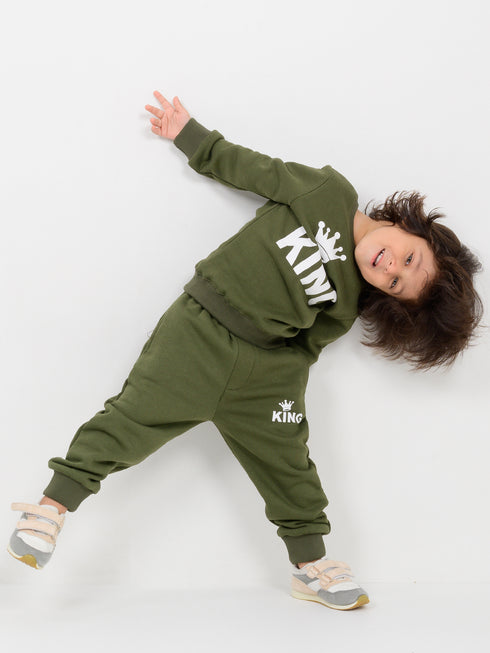 Little King Fleece Suit (Hunter Green)