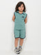 Embroidered Sleeveless Short Set (Sea Green)