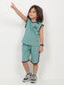 Embroidered Sleeveless Short Set (Sea Green)