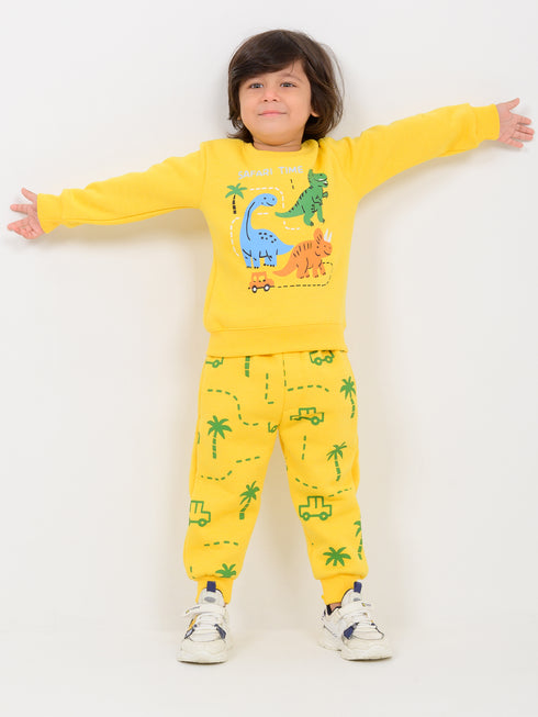 Dino Safari Adventure Fleece Suit (Lemon Yellow)