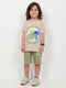 The Happy Together Cotton Short Set (Beige & Olive)