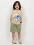 The Happy Together Cotton Short Set (Beige & Olive)