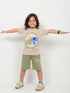 The Happy Together Cotton Short Set (Beige & Olive)