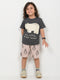My Little Polar Bear Cotton Short Set (Charcoal Grey & Beige)