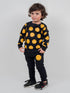 Smiley Allover Printed Fleece Suit (Black)