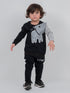 Elephant Printed Fleece Suit (Black)