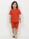 Classic Zip Polo Set (Rust)
