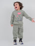 Happy Elephants Fleece Suit (Pewter Green)
