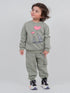 Happy Elephants Fleece Suit (Pewter Green)