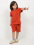 Classic Zip Polo Set (Rust)