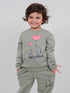 Happy Elephants Fleece Suit (Pewter Green)