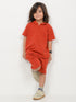 Classic Zip Polo Set (Rust)