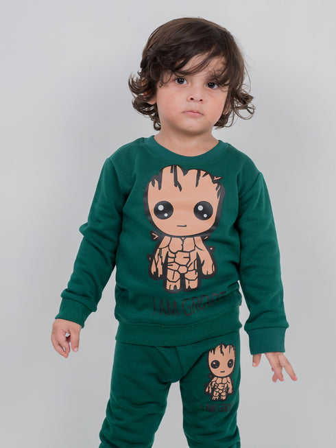 Groot Character Fleece Suit (Dark Green)
