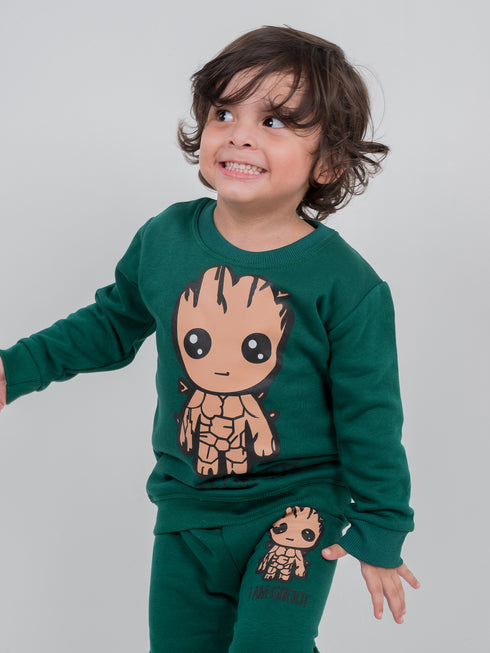 Groot Character Fleece Suit (Dark Green)