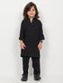 Imported Irish Linen Kurta Pajama Set (Black)