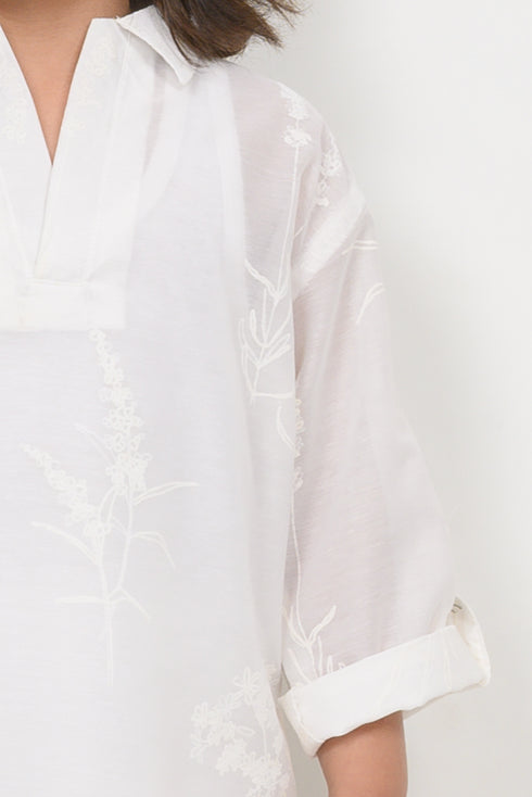 Imported Netted Kurta Pajama Set (White)