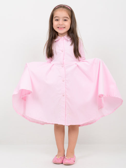 The Charming Imported Corduroy Frock (Light Pink)