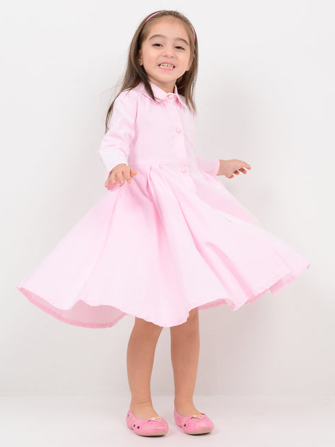 The Charming Imported Corduroy Frock (Light Pink)