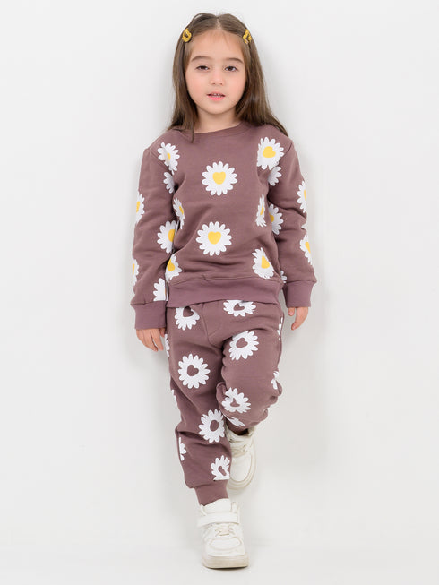 Flower Pop Fleece Suit (Rose Bloom)