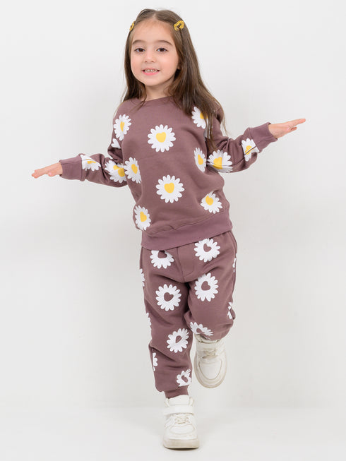 Flower Pop Fleece Suit (Rose Bloom)