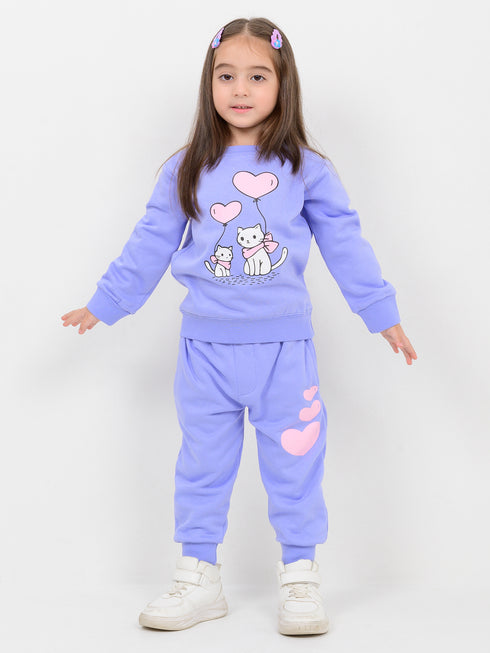 Kitty Love Fleece Suit (Lilac)