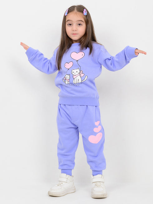 Kitty Love Fleece Suit (Lilac)