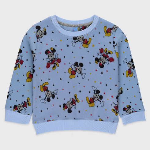 Mickey Mouse Allover Printed Fleece Tracksuit (Blue)