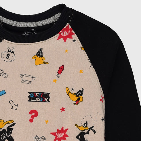 Daffy Duck Allover Printed Fleece Tracksuit (Zaphyr)