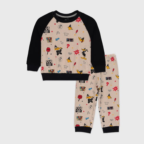 Daffy Duck Allover Printed Fleece Tracksuit (Zaphyr)