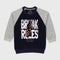Break Rules Fleece Sweatshirt (Navy-Grey)