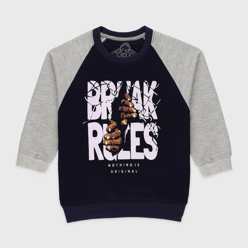 Break Rules Fleece Tracksuit (Navy-Grey)