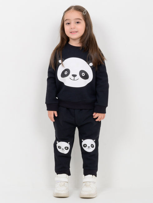 The Cozy Panda Fleece Suit (Black)