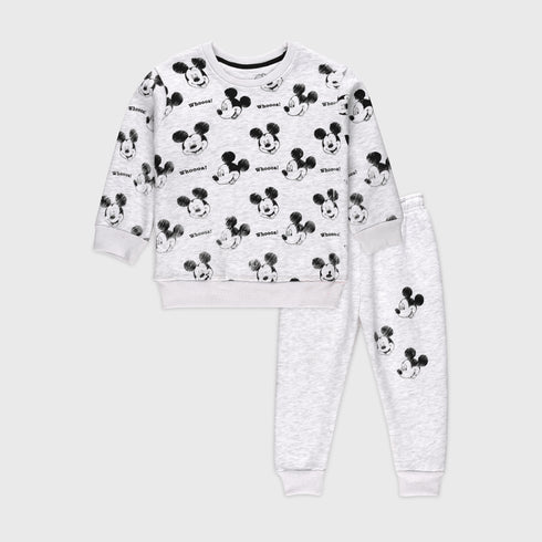 Mickey Mouse Fleece Tracksuit (Light Grey)