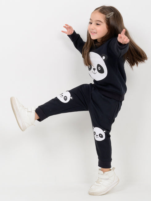 The Cozy Panda Fleece Suit (Black)