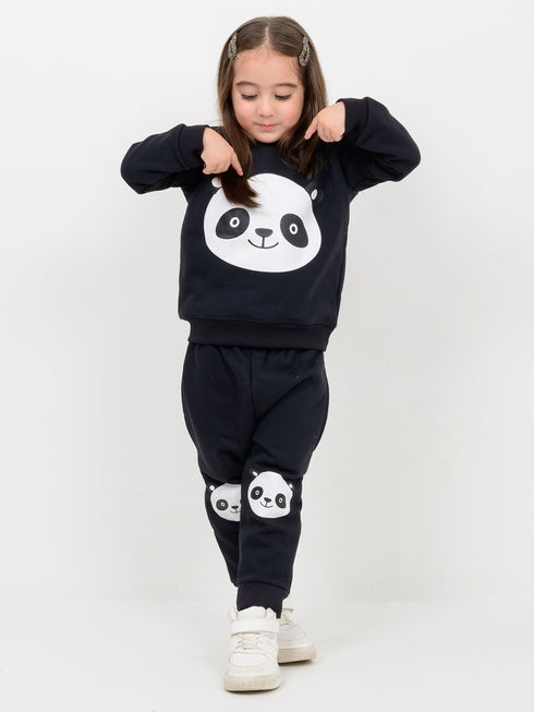The Cozy Panda Fleece Suit (Black)