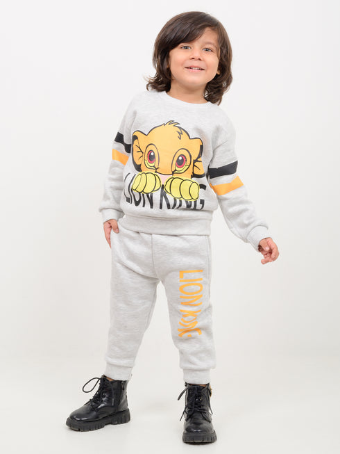 Lion King Fleece Suit (Light Grey)