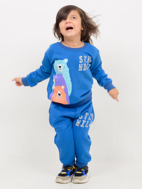 Stay Wild Fleece Suit (Royal Blue)