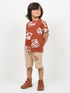 Tiny Builder Cotton Short Set (Rust Brown & Beige)