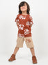 Tiny Builder Cotton Short Set (Rust Brown & Beige)