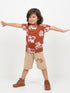 Tiny Builder Cotton Short Set (Rust Brown & Beige)
