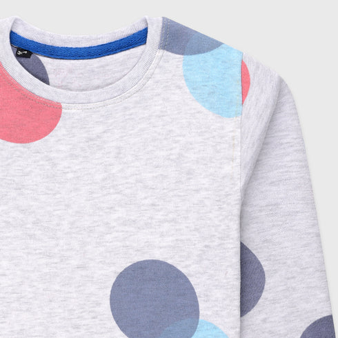 Polka Dots Fleece Tracksuit (Grey)