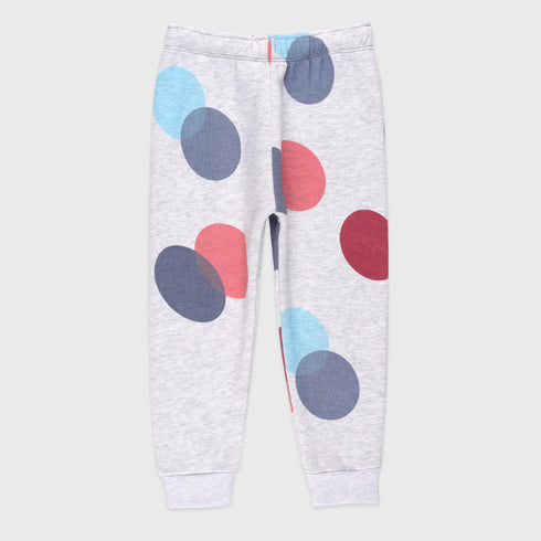 Polka Dots Fleece Tracksuit (Grey)