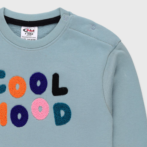 Towel Print Terry Sweatshirt (Sky Blue)