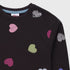 Hearts Printed Fleece Sweatshirt (Black)