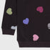 Hearts Printed Fleece Sweatshirt (Black)