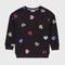 Hearts Printed Fleece Sweatshirt (Black)