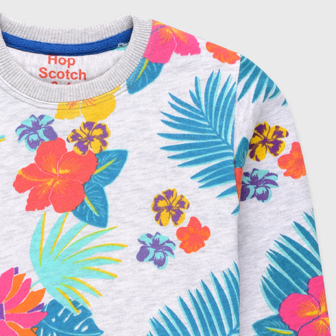 Floral Fleece Tracksuit (Grey)