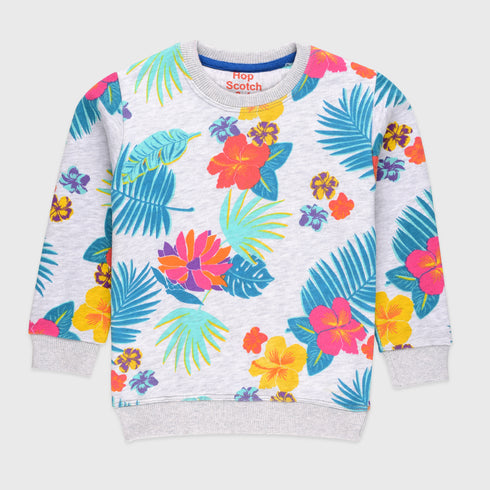 Floral Fleece Tracksuit (Grey)